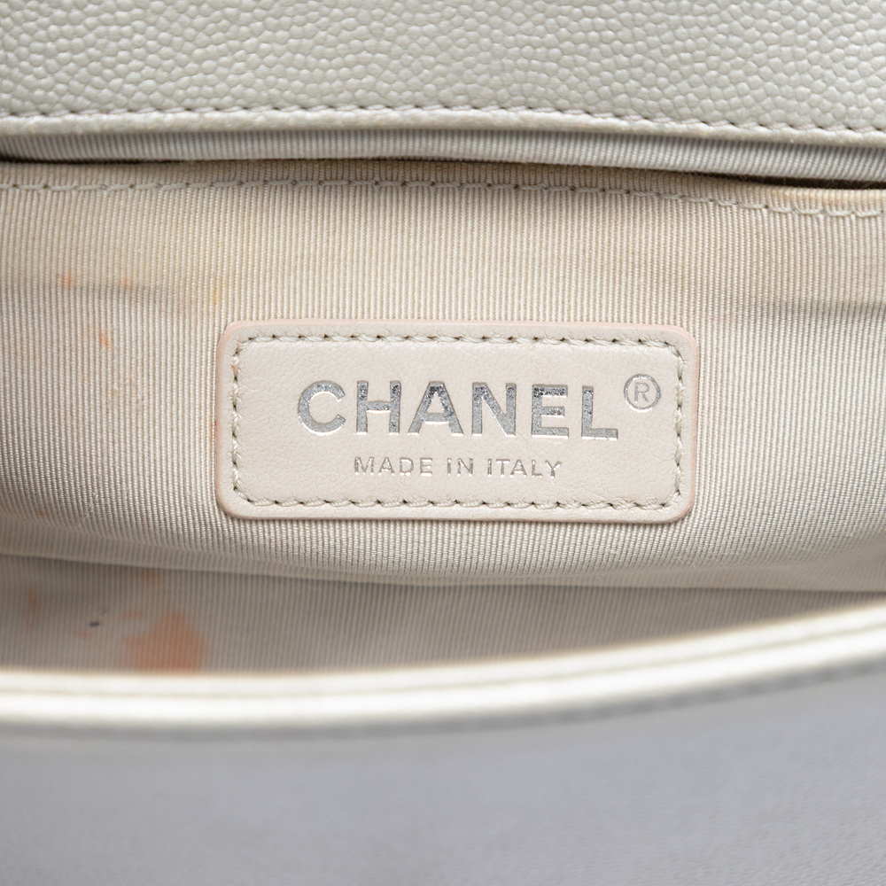 Pre-Loved Chanel Small Quilted Metallic Caviar Boy Flap - Picture 5 of 7